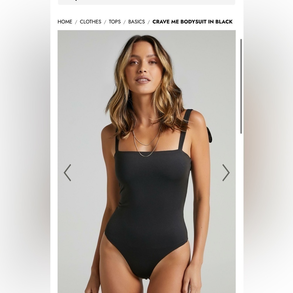 NWT,ShowPo,Crave Me Bodysuit in Black,,Adjustable Length,Glides On Easily,Size 2